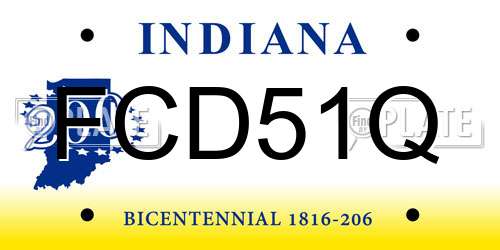 FCD51Q Indiana License Plate