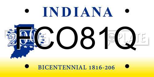 FCO81Q Indiana License Plate