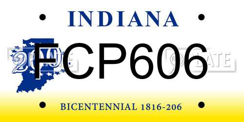 FCP606 Indiana License Plate
