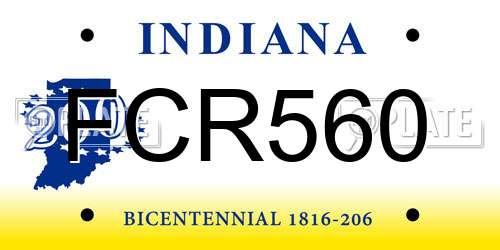 FCR560 Indiana License Plate