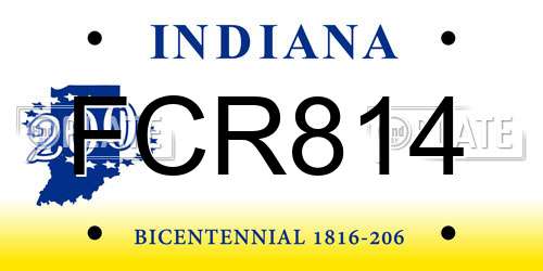 FCR814 Indiana License Plate