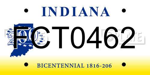 FCT0462 Indiana License Plate