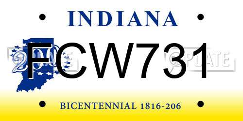 FCW731 Indiana License Plate