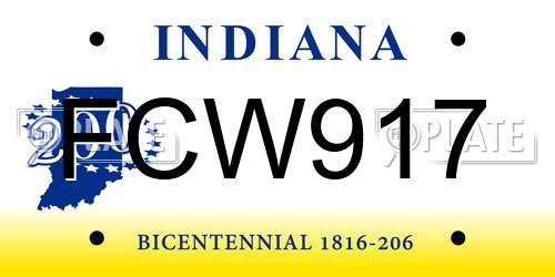 FCW917 Indiana License Plate