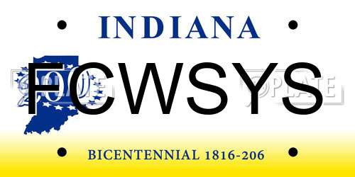 FCWSYS Indiana License Plate