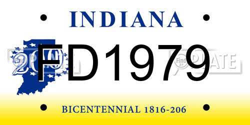 FD1979 Indiana License Plate