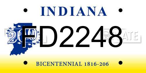 FD2248 Indiana License Plate