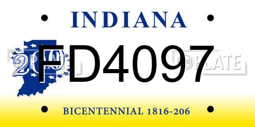 FD4097 Indiana License Plate