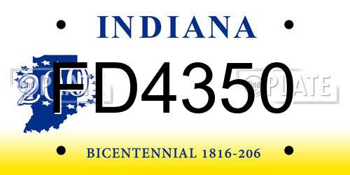 FD4350 Indiana License Plate