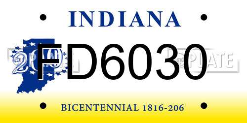 FD6030 Indiana License Plate