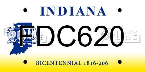 FDC620 Indiana License Plate