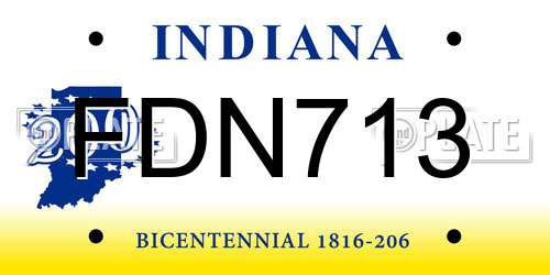 FDN713 Indiana License Plate
