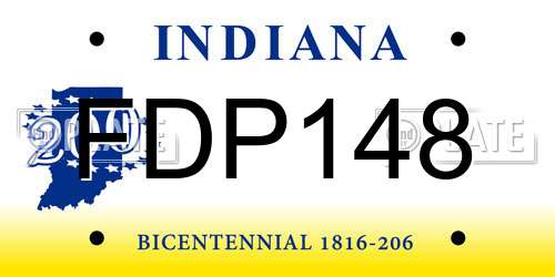 FDP148 Indiana License Plate