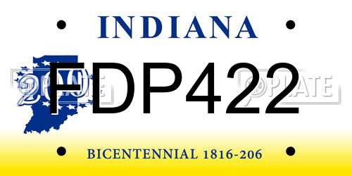 FDP422 Indiana License Plate