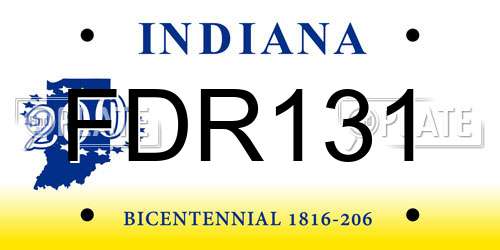 FDR131 Indiana License Plate
