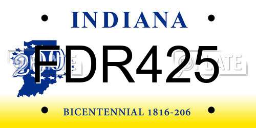 FDR425 Indiana License Plate