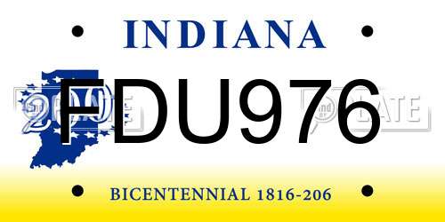 FDU976 Indiana License Plate