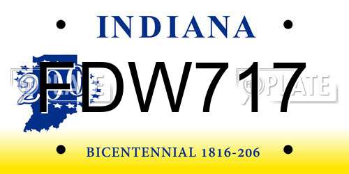 FDW717 Indiana License Plate