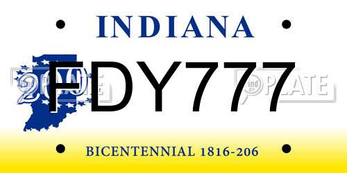 FDY777 Indiana License Plate