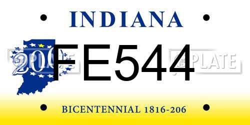 FE544 Indiana License Plate
