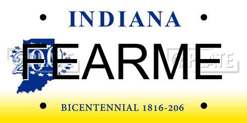 FEARME Indiana License Plate