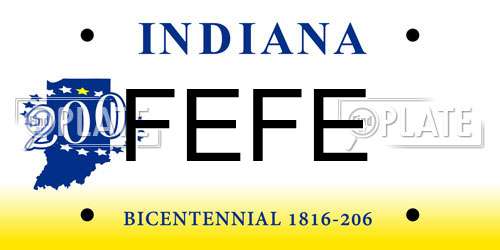 FEFE Indiana License Plate