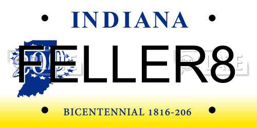 FELLER8 Indiana License Plate