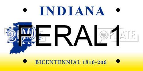 FERAL1 Indiana License Plate