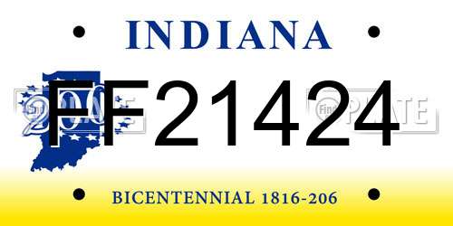 FF21424 Indiana License Plate