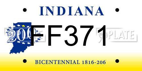 FF371 Indiana License Plate