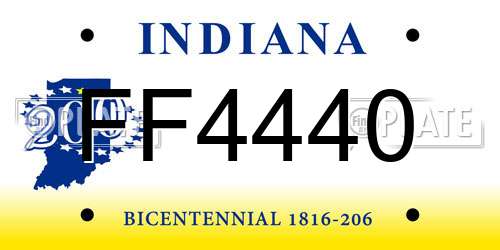 FF4440 Indiana License Plate