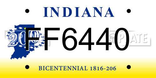 FF6440 Indiana License Plate
