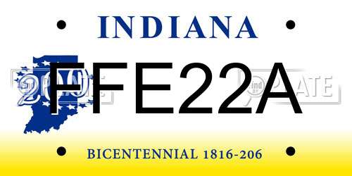 FFE22A Indiana License Plate