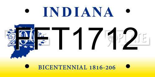 FFT1712 Indiana License Plate