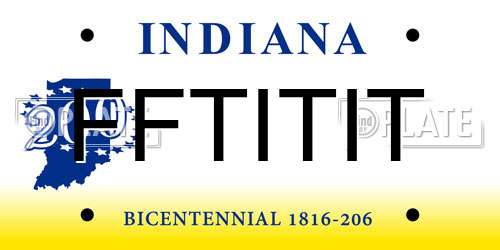 FFTITIT Indiana License Plate