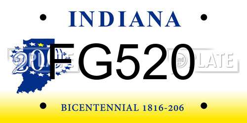 FG520 Indiana License Plate