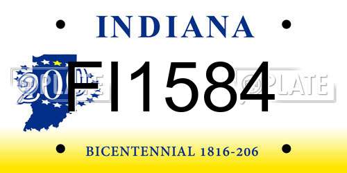 FI1584 Indiana License Plate