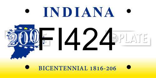 FI424 Indiana License Plate