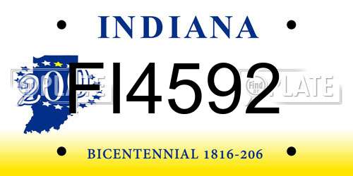 FI4592 Indiana License Plate