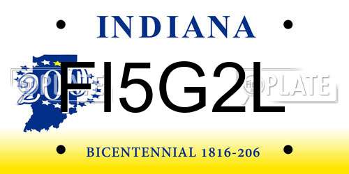 FI5G2L Indiana License Plate