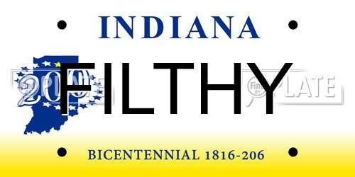 FILTHY Indiana License Plate