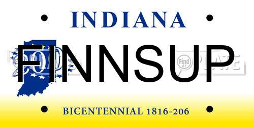 FINNSUP Indiana License Plate
