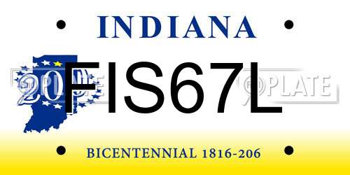 FIS67L Indiana License Plate