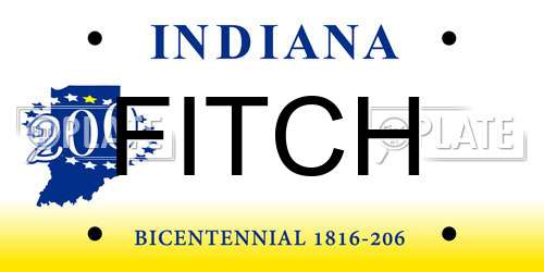 FITCH Indiana License Plate