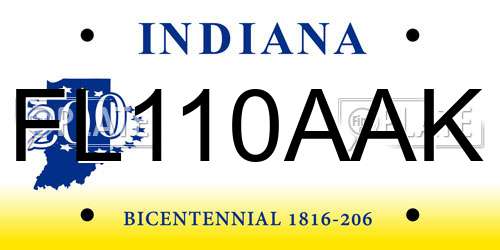 FL110AAK Indiana License Plate