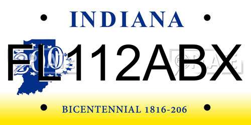 FL112ABX Indiana License Plate