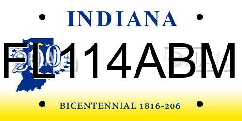 FL114ABM Indiana License Plate