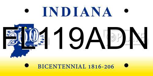 FL119ADN Indiana License Plate