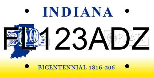 FL123ADZ Indiana License Plate