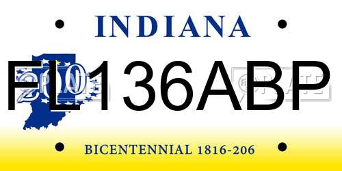 FL136ABP Indiana License Plate